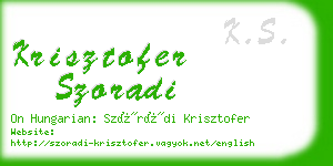 krisztofer szoradi business card